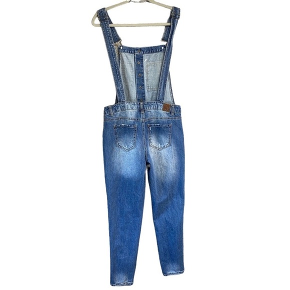 Life in Progress Snap Button Front Disstressed Overalls Sz S - Picture 2 of 13